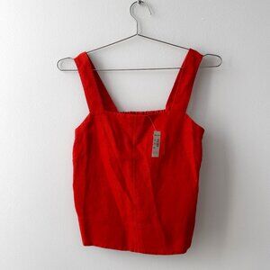 Madewell Linen-Blend Square Neck Crop Top – Size XS